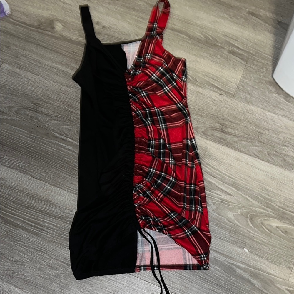Red and Black Plaid Dress